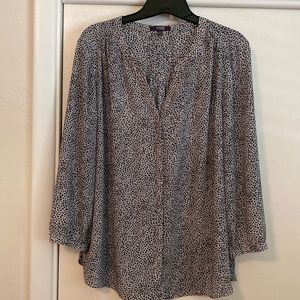 NYDJ grey and black animal print blouse Size L